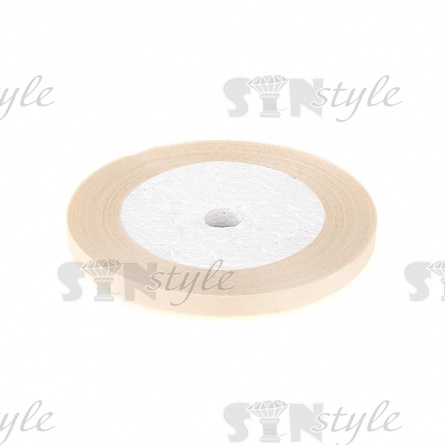 Декоративная лента атласная, ширина 6 мм, намотка 25 ярдов, цвет светло-бежевый (№008) фото 1