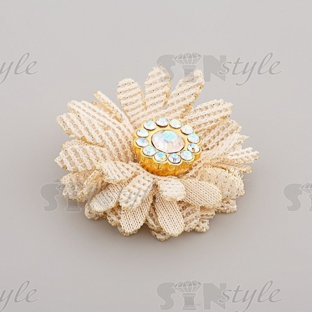 Цветочки декоративные, цвет шампань, размер 30 мм,  фото 2