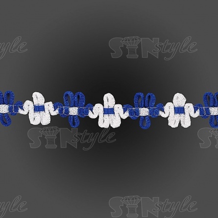 Тесьма отделочная вязаная, цвет синий (40), ширина 15 мм, намотка 50 ярдов фото 1