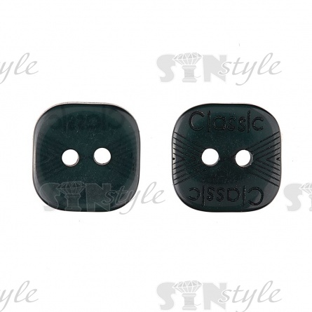 Пуговица пластиковая на два прокола, размер 20L, цвет №273 (темно-зеленый) фото 1