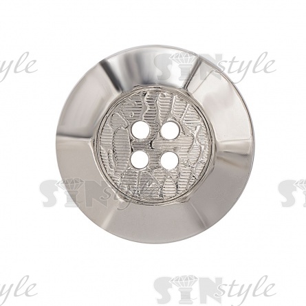 Пуговица пластиковая на четыре прокола, серебристая, 48L фото 2