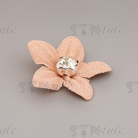 Цветочки декоративные, цвет бежевый, размер 25 мм,  фото 2