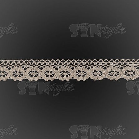 Кружево вязаное плетеное, ширина 27 мм, цвет бежевый, намотка 15 ярдов, (D5) (E9) фото 2