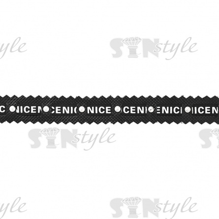 Декоративная тесьма с надписью и металлическими заклепками, цвет черный, ширина 25 мм, намотка 15 ярдов фото 1