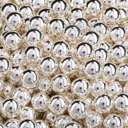 Бусины под жемчуг, размер 10 мм, цвет хром, вес 500 г  фото 2