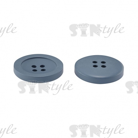 Пуговица пластиковая на четыре прокола, синяя, 44L фото 2