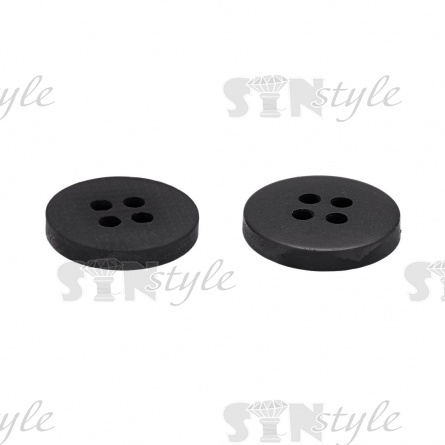 Пуговица пластиковая на четыре прокола, размер 24L, цвет черный фото 3