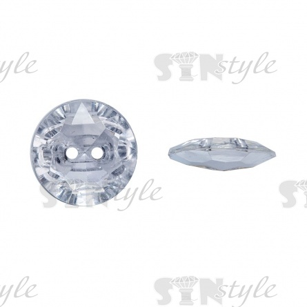 Пуговица пластиковая на два прокола "Кристалл", прозрачная белая, 28L фото 1