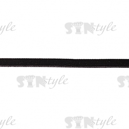 Лента бархатная, ширина 6 мм, цвет черный, намотка 50 ярдов фото 2