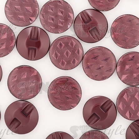 Пуговица пластиковая на полуножке, размер 34L, форма круглая, рисунок "ромб", цвет грязно-розовый фото 3