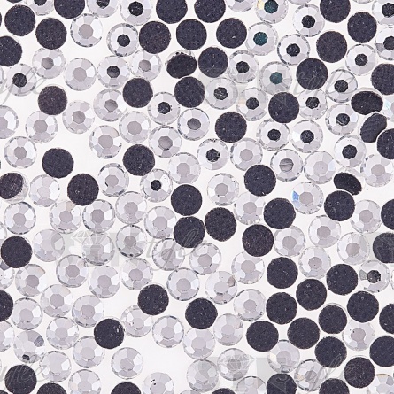 Стразы термоклеевые стеклянные SS10, форма круг, цвет прозрачный кристалл.1440шт/уп фото 2