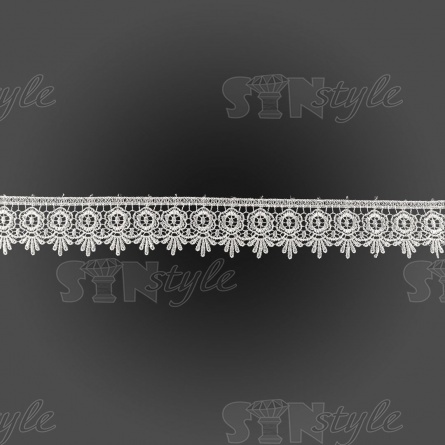 Кружево ажурное, ширина 55 мм, цвет белый, намотка 15 ярдов фото 3