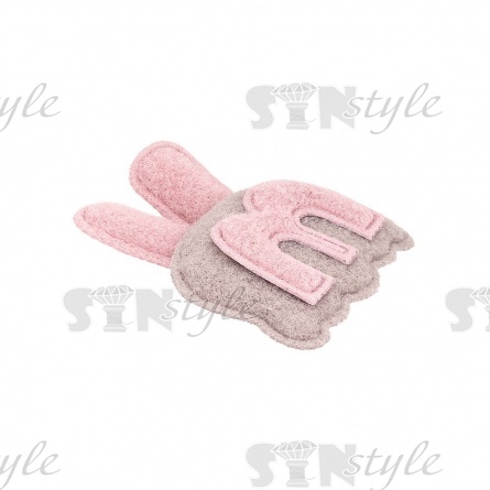 Аппликация 3D "Ушки", цвет серый, размер 40х45 мм фото 2