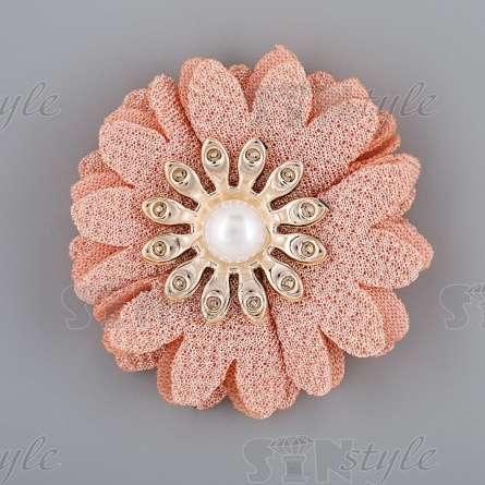 Цветочки декоративные, цвет персиковый, диаметр 45 мм,  фото 1