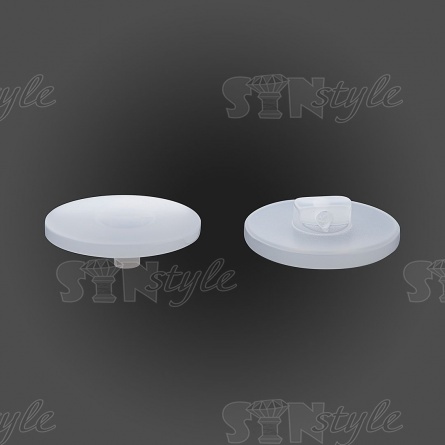 Пуговица пластиковая на ножке, белая перламутровая, 32L фото 2