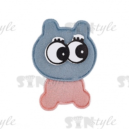 Аппликация 3D "Котик", цвет серый+грязно-розовый, размер 30х40 мм фото 1