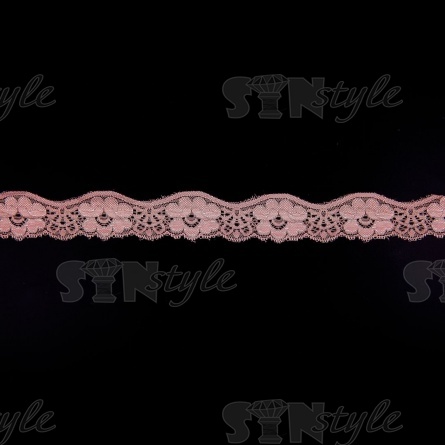 Кружево эластичное, ширина 35 мм, цвет грязно-розовый, намотка 15 ярдов фото 1