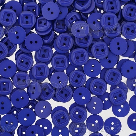 Пуговица пластиковая на два прокола, 20L, цвет ярко-синий фото 3