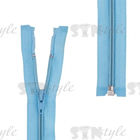 Молиня спираль, тип 5, разьемная, длина 80 см, цвет 198 (светло-бирюзовый), "простой" бегунок фото 1