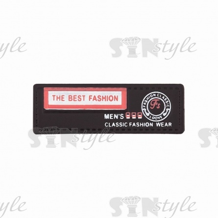 Аппликация пришивная ПВХ, с принтом, размер 42x13 мм, цвет черный фото 1