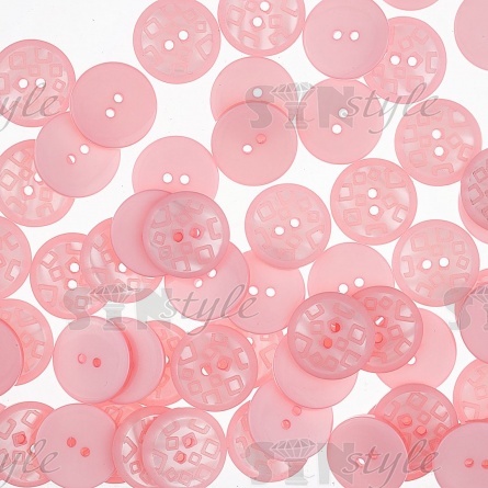 Пуговица пластиковая на два прокола, розовая, 34L фото 3