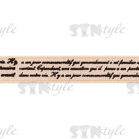 Лента атласная с принтом, цвет шампань, ширина 10 мм, намотка 100 ярдов фото 3