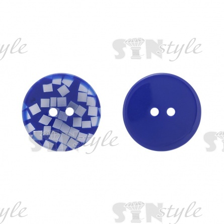 Пуговица пластиковая на два прокола, размер 60L, цвет синий фото 2