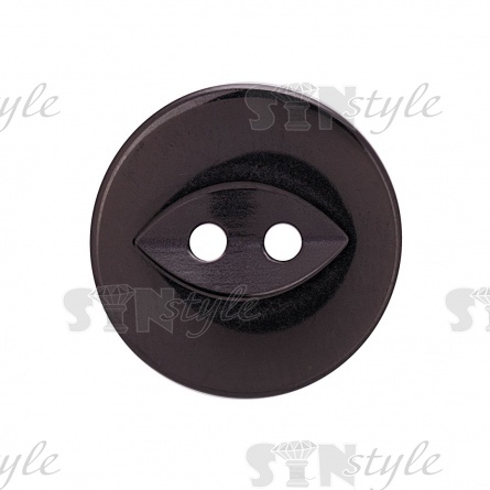 Пуговица пластиковая на два прокола, черная, 24L фото 2