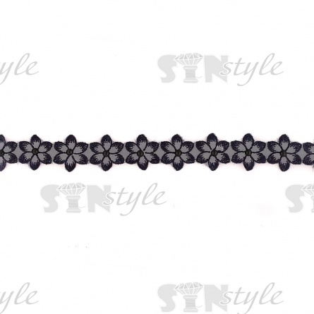 Цветочки из капроновой ленты, размер 30 мм, намотка 20 ярдов, цвет темно-синий (#41)  фото 2