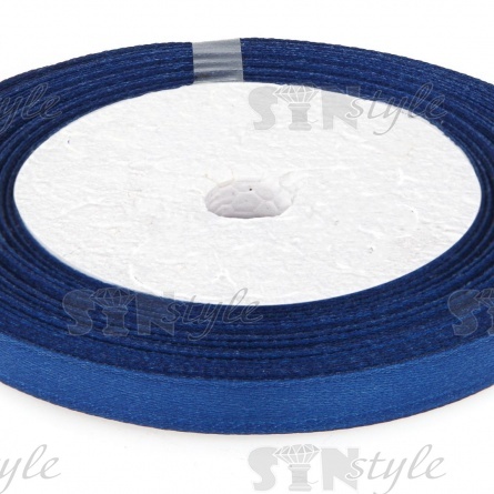 Декоративная лента атласная, ширина 6 мм, намотка 25 ярдов, цвет синий (№153) фото 2