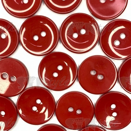Пуговица пластиковая на два прокола, размер 40L, цвет красный фото 3