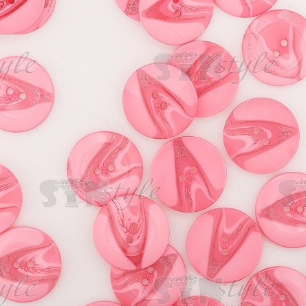 Пуговица пластиковая на два прокола, розовая, 40L фото 4