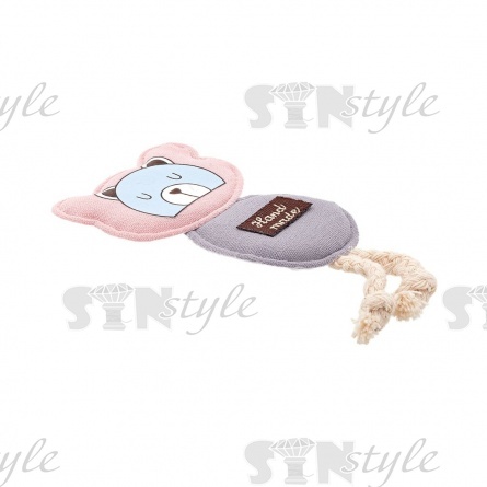 Аппликация 3D "Мишка", цвет грязно-розовый+серый, размер 45х85 мм фото 2