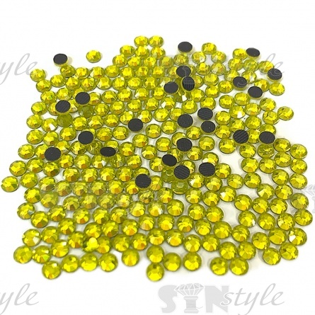 Стразы термоклеевые стеклянные SS16, форма круг, цвет лимонный (932), 1440 шт/уп фото 1