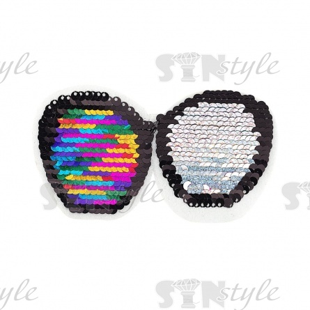 Термоаппликация перевертыш из двухсторонних пайеток "Очки", размер 123х68 мм фото 3