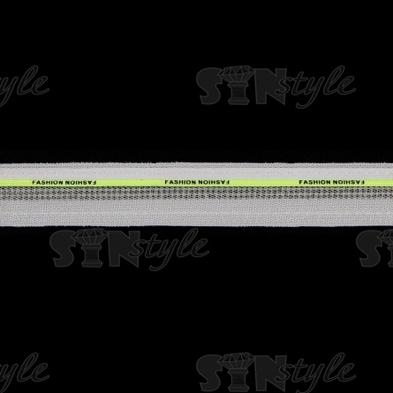 Декоративная тесьма отделочная лампасная со стразами, цвет белый+зеленый, ширина 30 мм, намотка 50 ярдов фото 1