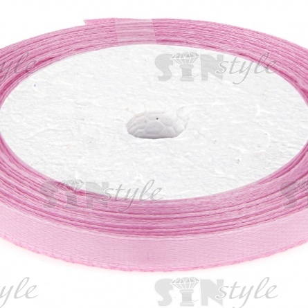 Декоративная лента атласная, ширина 6 мм, намотка 25 ярдов, цвет розовый (№045) фото 2