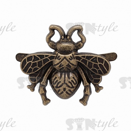 Брошь металлическая, тип крепления "усики", размер 27х25 мм фото 1