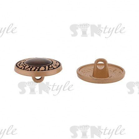 Пуговица металлическая на ножке, золотая с кофейным, 32L фото 3