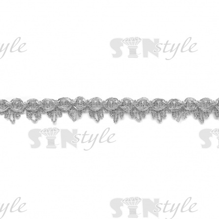 Тесьма отделочная металлизированная, ширина 25 мм, цвет серебро, намотка 15 ярдов фото 1