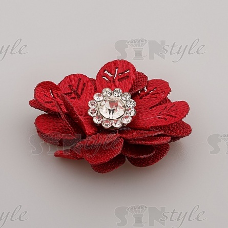 Цветочки декоративные, цвет бордовый, диаметр 28 мм,  фото 2