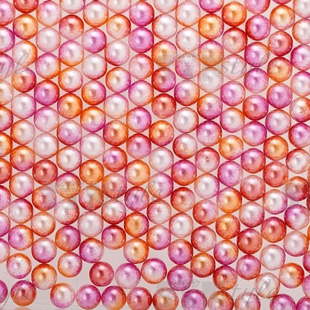 Бусины под жемчуг прибивные с градиентом, размер 5 мм, цвет грязно-розовый с оранжевым, вес 500 г  фото 1