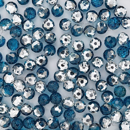 Пуговица на полуножке, размер 20L, в форме шара, цвет бирюзовый прозрачный фото 2