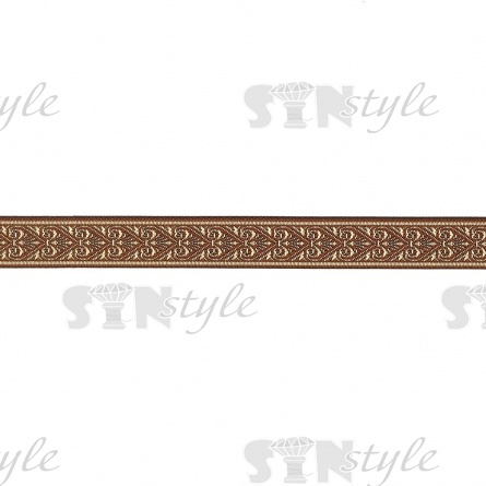 Жаккардовая лента, ширина 20 мм, намотка 10 м, цвет кофейный фото 1