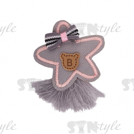 Аппликация 3D "Звездочка", цвет серый, размер 45х60 мм фото 1