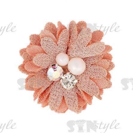 Цветочки декоративные, цвет персиковый, размер 40 мм,  фото 1