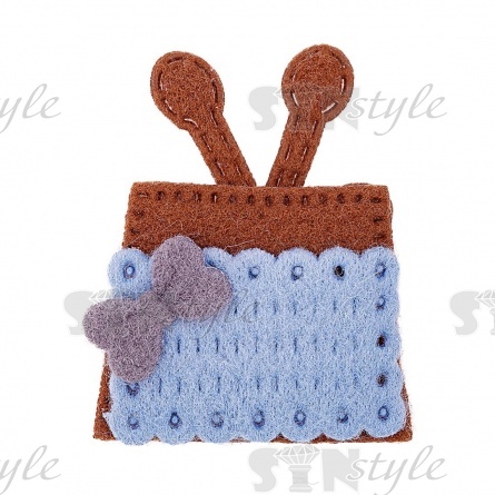 Аппликация 3D "Сумочка", цвет голубой, размер 38х45 мм фото 1