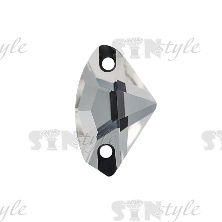 Стразы пришивные стеклянные, форма Галактик, цвет белый прозрачный, размер 15*10 мм, 180 шт/уп  фото 1