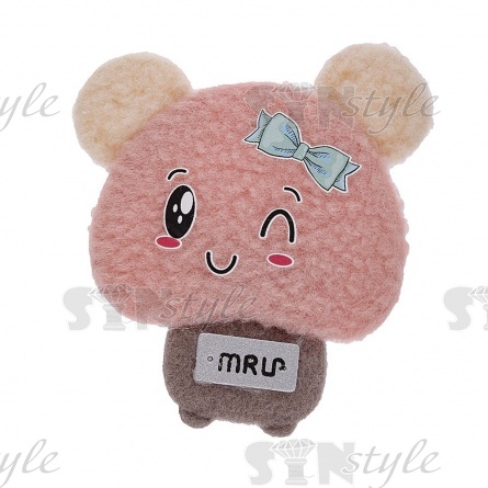 Аппликация 3D "Мишка", цвет грязно-розовый, размер 60х50 мм фото 1