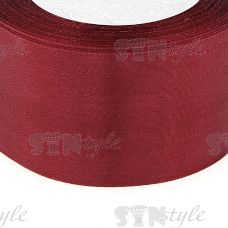 Декоративная лента атласная, ширина 50 мм, длина 25 ярдов, цвет сливовый (№083) фото 2